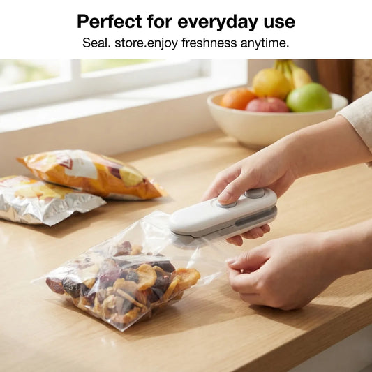 zippa Mini Bag Sealer – 2-in-1 Seal & Cutter | USB-C Rechargeable | Magnetic
